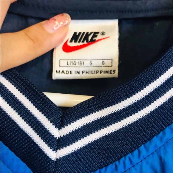Nike Windbreaker V-Neck Pullover Blue Size 14-16 - Picture 3 of 10